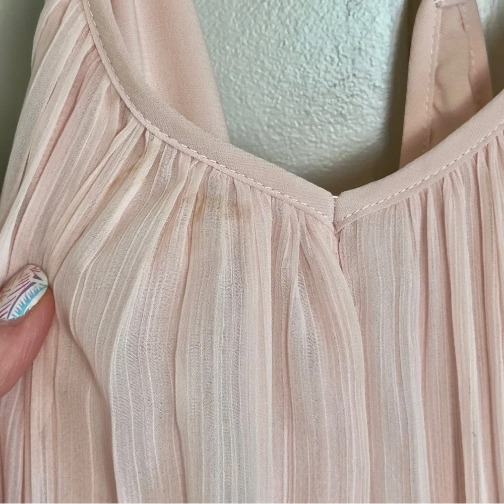 Abercrombie & Fitch Pleated Mini Dress Pink Strap Dress Size Medium - Picture 11 of 12